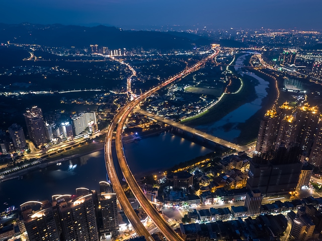 新北市の空撮夜景