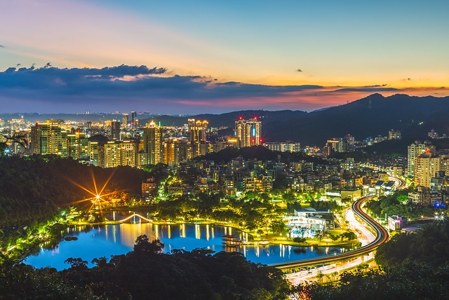 台北大湖公園夜景
