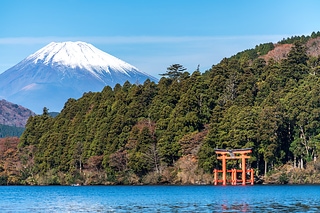 富士山及河口湖鳥居