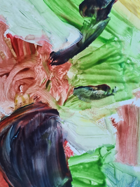 Colorful abstract painting landscape.