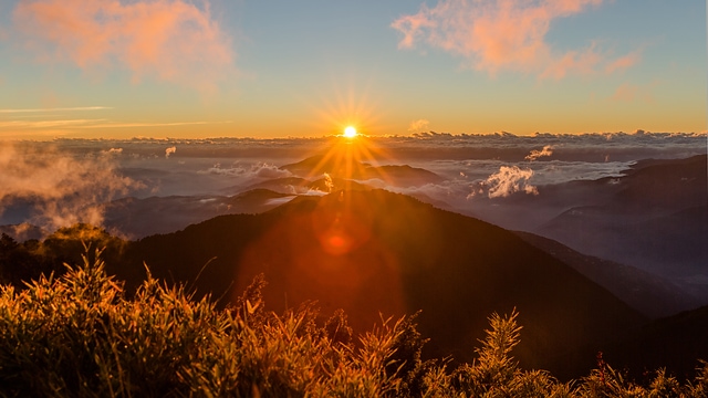 合歡主峰夕落遠眺
