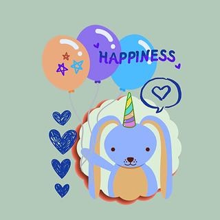 happiness unicorn bunny with